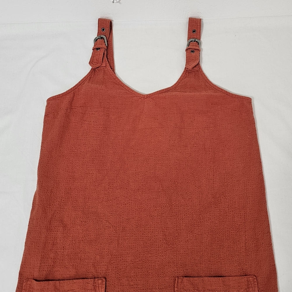 RVCA Amber Sleeveless Dress Women's Small  Blood Orange Linen Cotton Blend - Picture 5 of 6